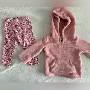 Carter's Floral Print Leggings and Fuzzy Sweatshirt Set
